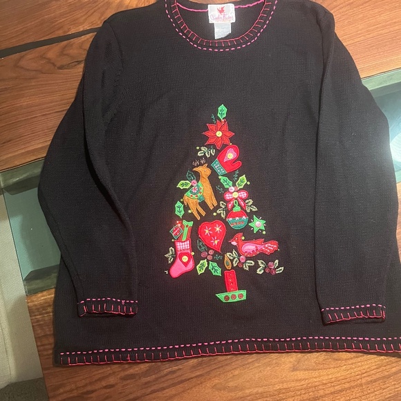 Quaker Factory Christmas Vintage Sweater - Picture 1 of 6